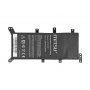 Asus R555JB akkumulátorok Mitsu 4900 mAh (36 Wh), 4 cikkek Li-polymer 7.4V (7.6V)